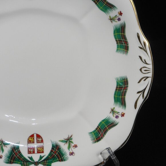 colorful cake plate. Royal Adderley New Foundland Tartan - Picture 4 of 6